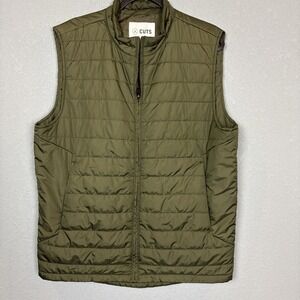 CUTS Clothing Vest Jacket Mens XL Green Insulated Quilted Puffer Casual Golf